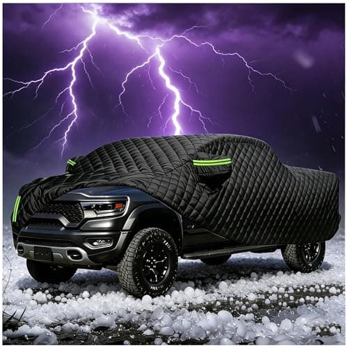 Hail Protection Car Cover Truck for Ford E-Series 1992-2014, Truck Full Cover Extra Thick Padding Hail, Weatherproof Sun Rain Snow Deflector, Side Door Access df286v