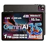10 Inch Android Tablet, Android 15 with 18GB RAM + 128GB ROM (1TB Expandable), Octa-Core, 1280x800 IPS HD Touchscreen, 5MP+8MP Dual Camera, 6000mAh, Tablet with Face Unlock, Gaming, Widevine L1