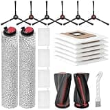 21-Pack Replacement Parts Kit Compatible with Eufy C28 Robot Vacuum, Accessories Include 2 Main Brushes, 2 Roller Mops, 6 Dust Bags, 4 Filters, 6 Side Brushes, Cleaning Brush
