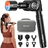 NAPRE Massage Gun with Heat and Cold Head,Deep Tissue Percussion Back Massager for Muscle/Neck/Body Pain Relief with Long Extension Retractable Handle,32-Speeds,Foldable with 5 Adjustable Angles