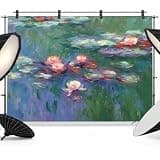 Pink Purple Lotus Backdrop 10x8ft Rustic Botanical Blossom Floral Plants Photography Backdrop Photoshoot Background Tapestry Banner for Birthday Baby Shower Decoration Party Video Photo Studio Props