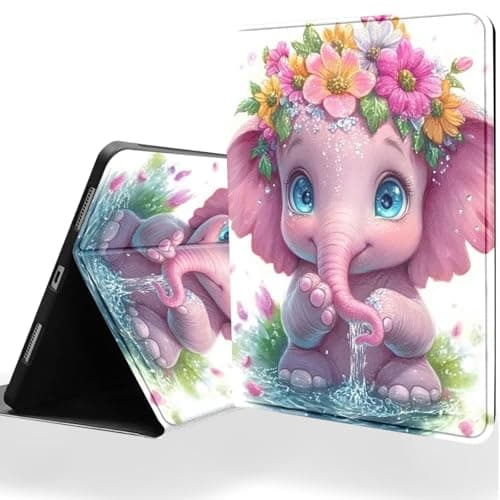 DSRGRGFDJ Tablet Case for Samsung Galaxy Tab S8/S7 11 Inch 2022/2020 Model (SM-X700/X706/T870/T875/T878),Auto Wake/Sleep and Multi-Angle Adjustable Stand Cover - Pink Elephant