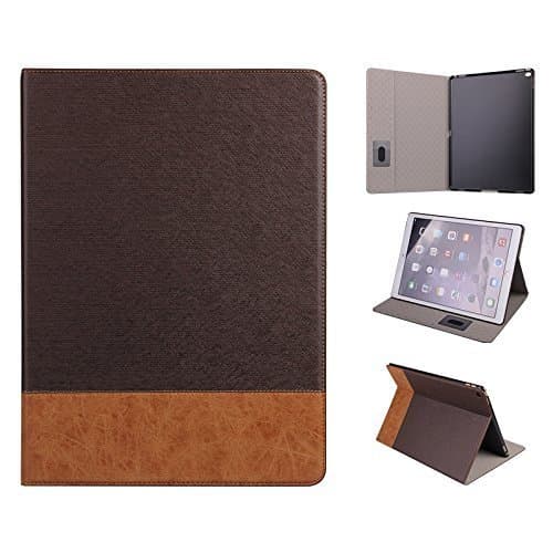 Qinda Smart Luxury Case Stand Cover for Apple Ipad 9.7" 2018 (A1893/A1954) (Sleep/Wake Function) [Dark Brown]