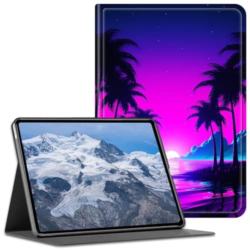 BFDHGQZC Case for Kindle Fire Max 11 Case (13th Generation, 2023 Release) 11" PU Leather Shockproof Stand Protective Cover with Auto Wake/Sleep for Fire Max 11 2023,Neon Palm Trees