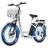 Caroma Peak 500W Electric Scooter with Seat, 20" Fat Tire Electric Bike with 36V Removable Battery, Up to 15Miles & 20MPH, Adult Electric Bicycles for Commuting with Basket