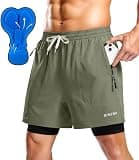 Bikewa Men's Mountain Bike Shorts 4D Padded Loose-fit Cycling Biking Bicycle Riding Biker Shorts for Men Zipper Pockets(Grey Sage,XL)