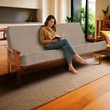 Memory Foam Infused Futon Mattress Full XL – Washable Removable Cover, Heavy-Duty, Thick Foldable Sofa Bed Cushion