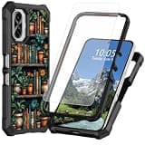 DIGTIALL for TCL K70 5G Phone Case,Vintage Bookshelf and Greenery