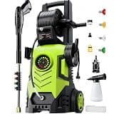 Pressure Washer 5000PSI with Adj-8-Level Touch Screen, 34" Tall Power Washer, 4 Quick Connect Nozzles, Inlet Hose&Filter&500mlFoam Cannon for Cars/Fences/Driveways/Home Cleaning, Yellow