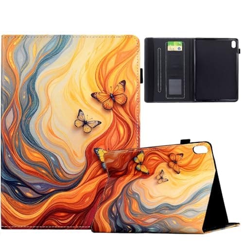 Generic Compatible with Xiaomi Redmi Pad 2 (Design: Butterfly Fire) Premium Pattern Leather Wallet flip Back case