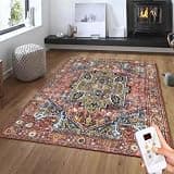 Heated Floor Mat, Infrared Radiant Floor Heater, Electric Heating Carpet with Timer, Fast Heating, Large Area Heat Coverage for Home, Office, Bedroom and RV(B,140CM*200CM)