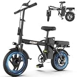 HQYEX Electric Bike for Adults 14" Mini Foldable Ebike 48V 432Wh Battery
