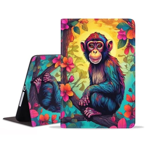 POIUYTREW Case for Samsung Galaxy Tab S8 2022 & S7 2020 11 inch Tablet (SM-X700/X706/T870/T875/T878), PU Leather Folio Case Smart Cover with Stand & Auto Wake/Sleep, Monkey
