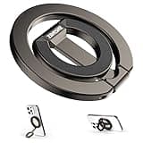 ZBHISHE Magnetic Phone Ring for MagSafe Grip [Dual-Sided Magnetic] [Super Magnet] [Magnet Phone Stand Grip Compatible with Car Mounts] Mag Safe Accessory for iPhone 17/16/15/14/13 Pro Max Plus, Grey