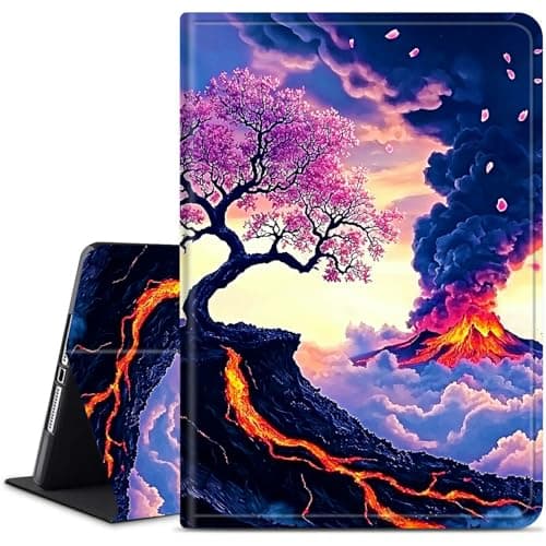 Dikoer for Samsung Galaxy Tab A9+/A9 Plus 11 Inch 2023 Model (SM-X210/X216/X218) Tablet Case, Slim KickstandStand Leather Smart Cover with Auto Wake/Sleep, Volcano Cherry Tree