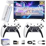 Wireless Retro Gaming Console, 2026 Upgrade Game Console Stick Built-in 20,000+ Games and 23 Emulators, 4K HDMI Output Plug & Play Retro Game Console with Dual 2.4G Controllers (64GB)