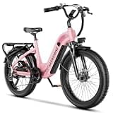 VEBLUE Sasikeibike Electric Bike for Adults, 1500W Motor 70mile Ebike, 24inch Fat Tire Electric Bicycle 48V 20AH Removable Battery, Commuting Electric Mountain E-Bike, Step-Thru Bicycle
