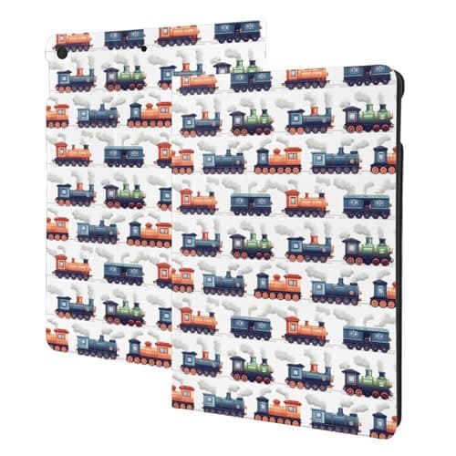 Compatible with iPad 9th/8th/7th Generation Case - Cool Vintage Steam Train 1 Print Compatible with iPad 10.2 Case, Folio Stand, Auto Wake/Sleep, Tablet Cover