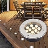 FDWXHZJL Ground Landscape Lights - LED Outdoor Spotlight Floodlight - IP67 Waterproof Recessed Lamp Lighting for Garden Yard Construction, CE ROHS FCC Certificate(White,24W(85-265v))