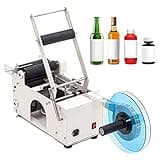 TYBJLXF Semi-Automatic Round Bottle Labeling Machine 20-40 Pcs/min for 15-120mm Diameter,Self-Adhesive Labeling Tool