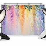 Purple Summer Floral Backdrop 7x5ft Weeping Botanical Colorful Photography Backdrop Fabric Photoshoot Background Tapestry Banner for Birthday Baby Shower Decoration Party Video Photo Studio Props