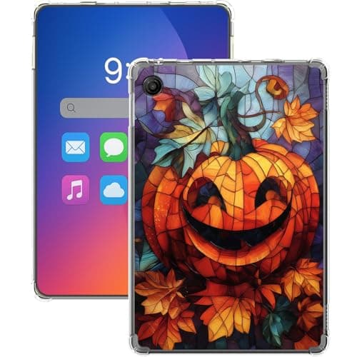 Gmeyutqy Clear Case for T-Mobile REVVL Tab 2 10.1", Ultra Slim Lightweight TPU Soft Transparent Cover for T-Mobile REVVL Tab 2 5G 2025, Halloween Pumpkin