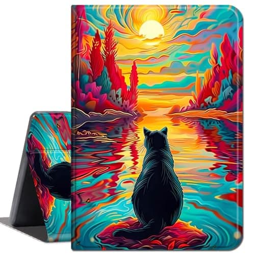 Case for Samsung Galaxy Tab S8 Plus 2022 / S7 FE 2021 / S7 Plus 2020 12.4-Inch,Slim Lightweight Smart Shell Stand Cover with Auto Wake/Sleep Case for Galaxy S7 FE,Sunrise Cat