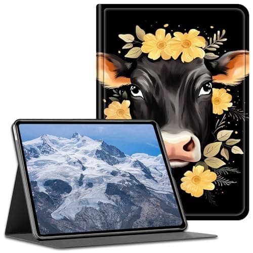 BFDHGQZC Case for Kindle Fire Max 11 Case (13th Generation, 2023 Release) 11" PU Leather Shockproof Stand Protective Cover with Auto Wake/Sleep for Fire Max 11 2023,Cow Face Floral