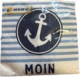 HEKU Sea Paper Napkins Anchor 33 x 33 cm 3 Ply Pack of 20 White and Light Blue