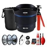 Laowa 10mm f/2.8 FF Autofocus Lens Sony E Mount Full Frame Ultra Wide Prime Zero-D Optics 130.4 Degree View (VE1028AFFE) + Lens Filter Kit + Tripod + Cleaning Kit + Pouch + Cap Keeper (7pc Bundle)