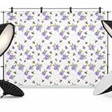 Purple Flowers Blossom Backdrop 12x8ft Farmhouse Floral Botanica Leaves Photography Backdrop Photoshoot Background Tapestry Banner for Birthday Baby Shower Decoration Party Video Photo Studio Props