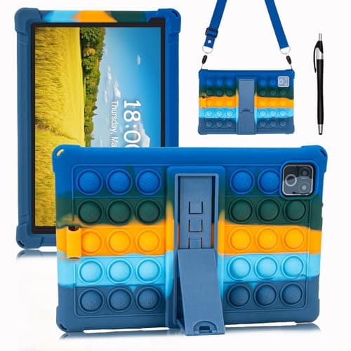 ATOOZ Case for Urao X109 Tablet 10.1inch 2026,Soft Silicone Lightweight Protcetive Cover for Urao X109 10.1" with Adjustable Stand & Stylus Pen & Shoulder Straps (Blue)