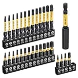 TGFTGF Impact Torx Bit Set 31PCS (T5 T6, TT7-TT40), 1” 2” S2 Steel Security Torx, Tamper Proof Star Bit Set with Magnetic CNC Machined Tips, Impact Screwdriver Bits with Bit Holder Storage Case