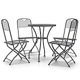KGHFDVB 5 Piece Patio Dining Set with Expanded Metal Mesh and E-Coating Finish, Anthracite Folding Chairs for Outdoor Use