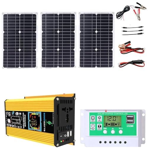 6000W Off-Grid Solar Panel Kit with 75W Waterproof Panel & 50A Controller for Camping, RV, and Emergency Power Supply(Unique Colour)