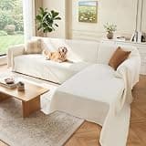 Houmiggle 2 Pieces Sectional Couch Covers L Shaped Cover XL Cream White