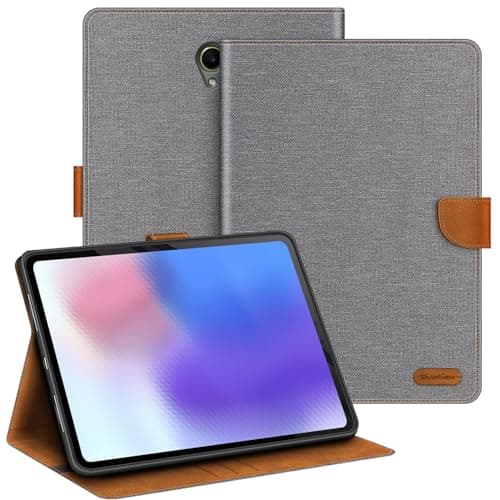 Shantime Leather Case Compatible with Samsung Galaxy Tab Active 3 SM-T570 WiFi 8.0 2020 Protective Cover with Inner TPU Silicone Shell, Built-in Stand and Rugged Drop-Proof(Gray)