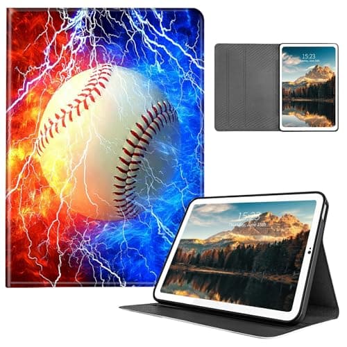 HEAKIERG Case for iPad 2 3 4 (Old Model) 9.7 Inch, PU Leather Stand Shell Multiple Viewing Angles Shockproof Protective Cove for Woman Men, Red Blue Baseball