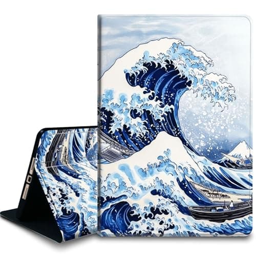 Bxgolkgd Tablet Case for 7" Kindle Paperwhite 2024 (12th Gen) & Kindle Colorsoft Signature Edition,Auto Wake/Sleep Function,The Great Wave Off Kanagawa Art