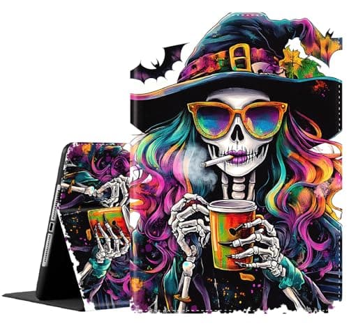Case for Samsung Galaxy Tab A11 Plus/A9 Plus 2025/2023 5G 11 Inch, Slim Folding Stand Cover with Auto Wake/Sleep for Galaxy Tab A11+/A9+ 11 Inch ，Halloween Skeleton Witch