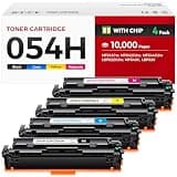 054H Toner Cartridge Set with Chip 4 Pack High Yield - Replacement for Canon 054 054H Toner - Compatible for Canon MF644Cdw LBP622Cdw MF642Cdw MF641Cdw MF641Cw Printer - Black Cyan Magenta Yellow
