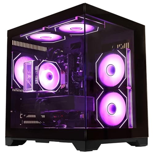 SGSPARK King Gaming PC - AMD Ryzen 5 5600GT 3.6 GHz,Radeon RX 6650 XT 8GB, 32GB DDR4 3200MHz RAM,1TB PCIe SSD,RGB Fan,WiFi & Bluetooth -Windows 11 Pro Desktop Computer-Black