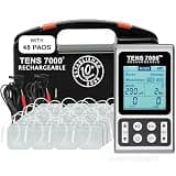 TENS 7000 Rechargeable TENS Unit Muscle Stimulator, 48 Pack Electrodes and Pain Relief Device - Advanced TENS Machine for Effective Back Pain Relief, Nerve Pain Relief, Muscle Pain Relief