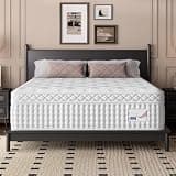 PWOOME King Size Mattress, 14 Inch Hybrid in a Box, Medium Firm with Gel Mattress Memory Foam & Spring Firm, Motion Isolation, Pressure Relif, Balance Support, CertiPUR-US