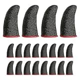 Healeved 100pcs Gaming Finger Sleeves for Women and Men, Silver Fiber Anti-Sweat Universal Fit Finger Covers for Touchscreen Devices, for Playing Games and Mobile Gaming
