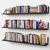 Forbena 48 Inch Long Floating Book Shelves for Wall Set of 3, Black Wall Bookshelves for Living Room, Large Heavy Duty Wood Wall Mounted Hanging Bookshelf for Bedroom Office Library Classroom