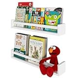 Wallniture Utah 24" Wall Bookshelf for Kids Room, White Floating Nursery Decor Book Shelves, Wood, Set of 2