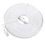 Omquot High Performance CAT6 Ethernet Network Flat LAN Cable for Gigabit Ethernet 1000M White (#6)