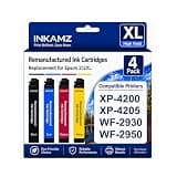 INKAMZ Remanufactured Ink Cartridges Replacement for Epson 232 232XL Ink Cartridges Combo Pack Work with Epson XP-4200 WF-2930 WF-2950 XP-4205 Printer (1 Black, 1 Cyan, 1 Magenta, 1 Yellow)