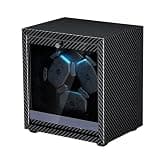 Mcbazel Watch Winder for Automatic Watches, 4 Rotation Modes Watch Winder Box with Super Quiet Motor, Blue LED Light, Memory Foam Pillows, Gift for Men & Women [Black]